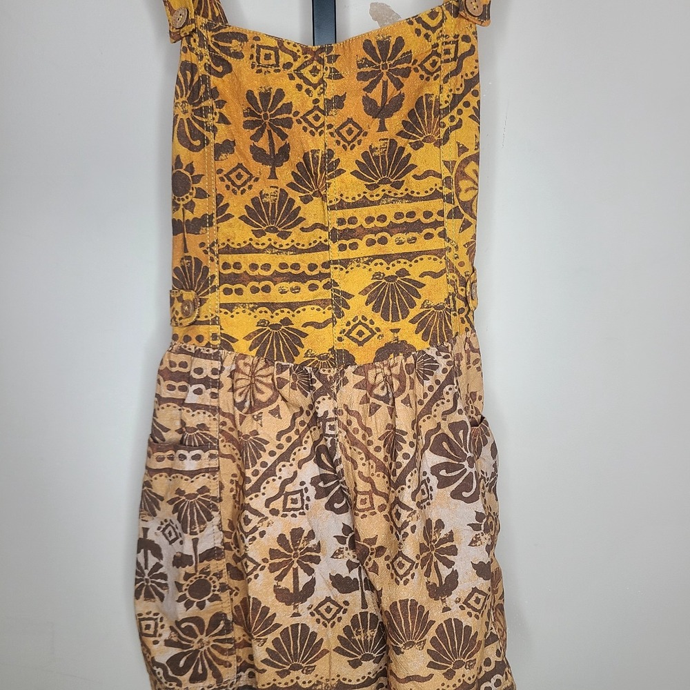 FREE PEOPLE Floral Print Romper L Shortalls Jumper Playsuit Goblincore Hippie - Picture 4 of 9